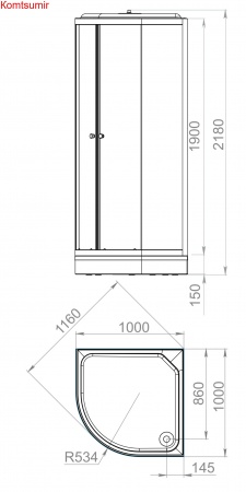 Душевая кабина DOMANI-Spa Delight Slim 110 (100*100)
