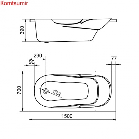 Ванна акриловая Santek КАСАБЛАНКА M 150х70, прямоугольная, белая Ванна акриловая Santek КАСАБЛАНКА M 150х70, прямоугольная, белая