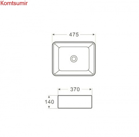 Раковина Azario 475х370х140 накладная, белый (AZ-2074)