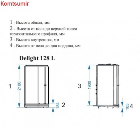 Душевая кабина Domani-Spa Delight 128 L/R (120*80) Душевая кабина Domani-Spa Delight 128 L/R (120*80)