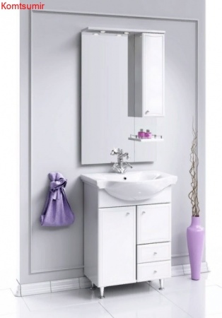 Тумба с раковиной Aqwella Барселона Люкс 65 с бельевой корзиной