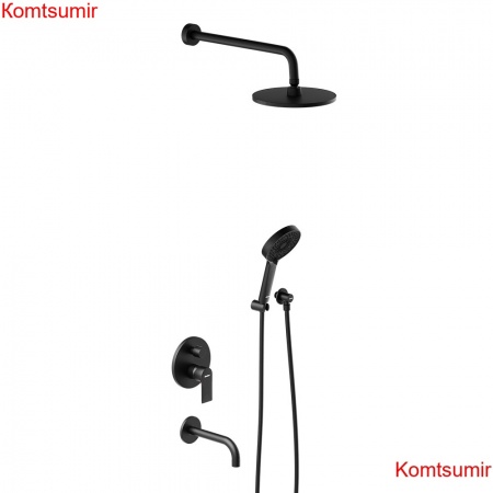 Damixa 947510300 Apollo встраиваемая душевая система с ванно-душевым смесителем и изливом, чёрный Damixa 947510300 Apollo встраиваемая душевая система с ванно-душевым смесителем и изливом, чёрный