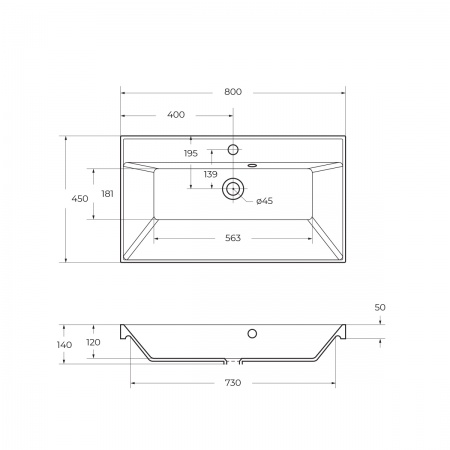 Раковина из литьевого мрамора BelBagno BB800/450-LV-MR-AST