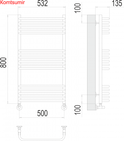 Стандарт П16 500х800 Полотенцесушитель  TERMINUS Стандарт П16 500х800 Полотенцесушитель  TERMINUS