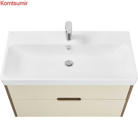 Тумба под раковину AQUATON Оливия 90 подвесная Бежевый/Дуб веллингтон (1A254401OLVG0)