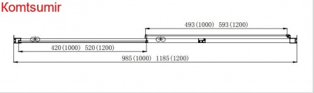 Aquatek Душевая дверь двухэлементная, раздвижная 200х120, черный матовый