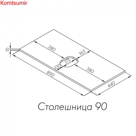 Столешница под раковину Aquaton Либерти 90 дуб эльвезия (1A279703LYC70)