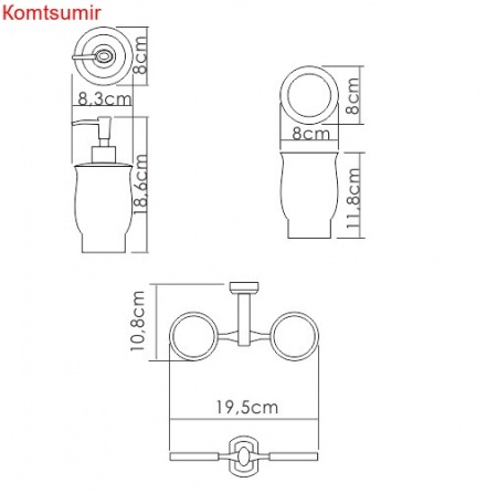 WasserKRAFT K-24189 Держатель стакана и дозатора