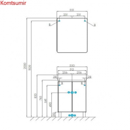 Тумба под раковину AQUATON Скай 55 напольная, белая (1A238101SY010)