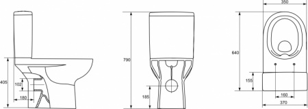 Унитаз-компакт Cersanit Street Fusion Clean On 011 KO-SFU011-3/5-COn-S-DL