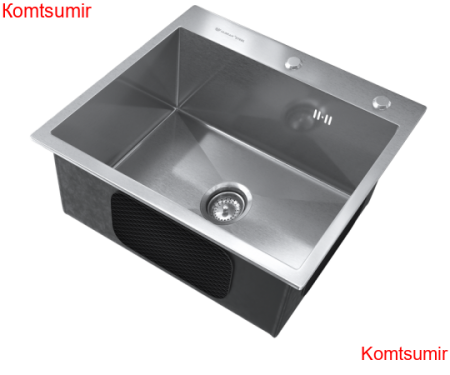 Кухонная мойка ULGRAN Steel 500 x 450 цвет «брашированная сталь»