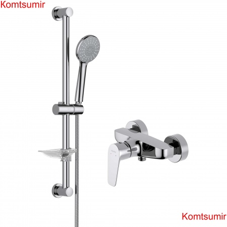 AQ1160CR БЕТТА смеситель для душа + AQ2013CR БЕТТА душевой гарнитур 3jet 65 см