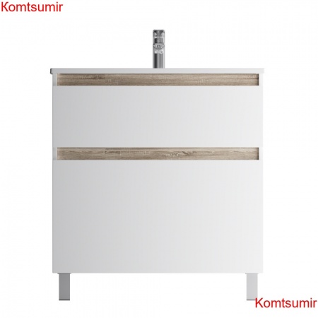 M85AFSX0802WG X-Joy, База под раковину, напольная, 80 см, 2 ящика, белый глянец