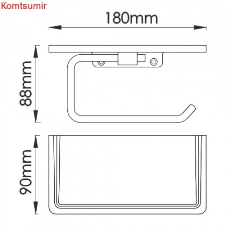 WasserKRAFT K-1525 Держатель туалетной бумаги с полочкой для телефона