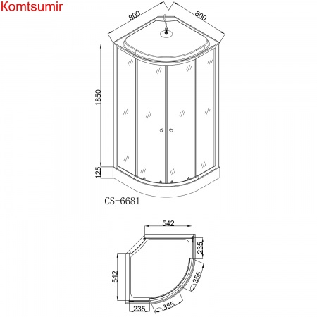 Душевая кабина Loranto 80х80х215, поддон 13 см (CS-6681G)