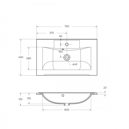 Раковина из литьевого мрамора BelBagno BB750/450-LV-MR-PR