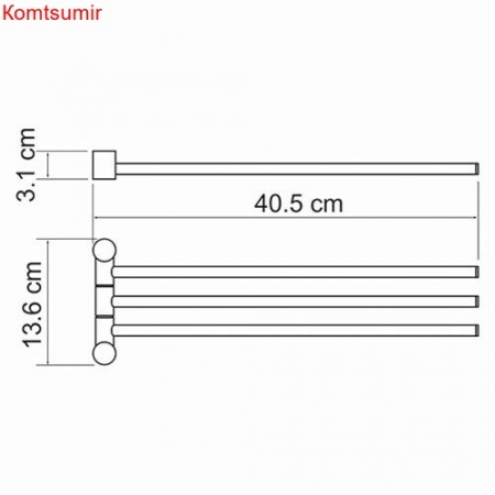 WasserKRAFT K-1633 Держатель полотенец тройной