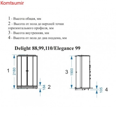 Душевая кабина DOMANI-Spa Delight Slim 99