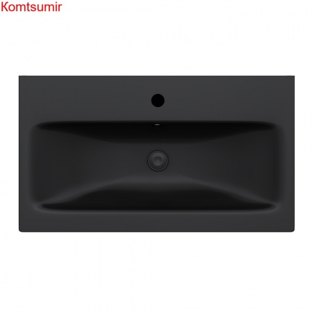 M90WCC0752BM GEM, Раковина мебельная, керамическая, 75 см, встроенная, цвет: черный матовый