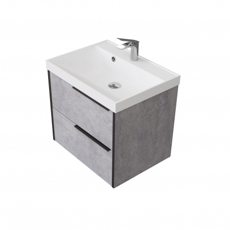 Тумба Fostero 60 подвесная Цемент Светлый с раковиной