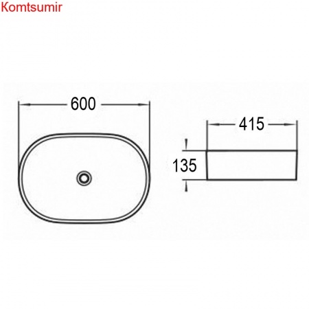 Раковина Azario накладная 600х415х135 матовая тёмно-серая (AZ-2196MDH)