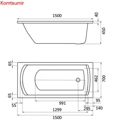 Ванна акриловая Santek Монако прямоугольная 150х70, белая Ванна акриловая Santek Монако прямоугольная 150х70, белая