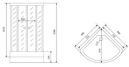 Timo Lux T-7780 душевая кабина (80*80*220), шт
