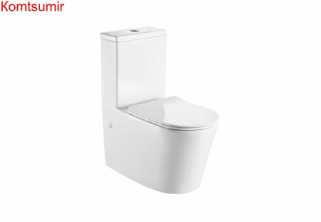 Унитаз-компакт напольный безободковый с бачком AQUATEK ОБЕРОН AQ1273S-00 591*362*820 мм, горизонтальный выпуск, тонкое сиденье с механизмом плавного закрывания, крепеж