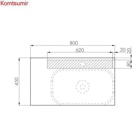 Столешница-панель AQUATON Мишель 80.0х1.6х45.0 дуб эндгрейн (1A253003MIX40)