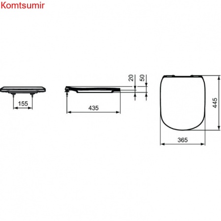 Крышка-сиденье для унитаза Ideal Standard Tesi с микролифтом, черное (T3527V3)