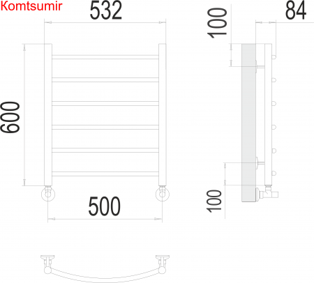 Классик П6 500х600 Полотенцесушитель  TERMINUS