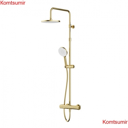 AM.PM F0785A499  X-Joy, душ.система:  см-ль д/душа с ТМС, душ.штанга,верхний душ 220мм, ручн душ, золото