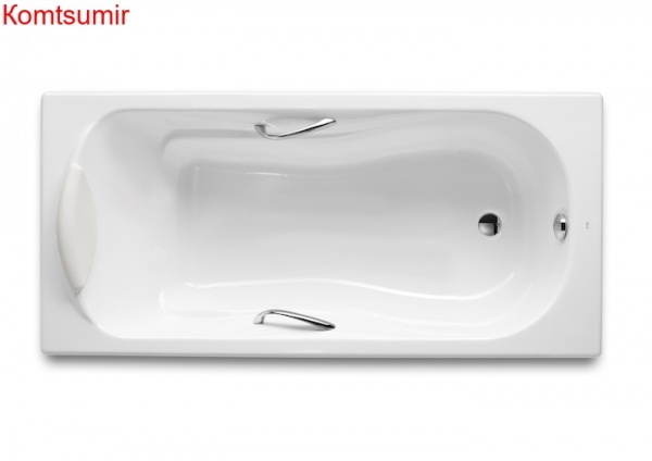 Ванна чугунная Roca HAITI 170х80, противоскользящее покрытие, с отверстиями для ручек