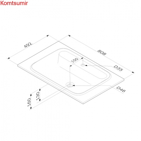 M8FWPC0800WM Func, Раковина мебельная, литьевой мрамор, 80 см, цвет белый матовый