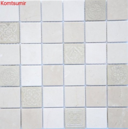 Мозаика Caramelle Mosaic Botticino MAT 48x48x8