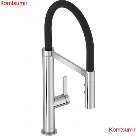 Смеситель для кухни Jacob Delafon Raphael гибкий излив, хром/черный (E23311-CP)