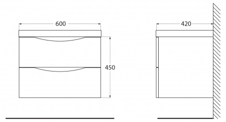 База под раковину подвесная BelBagno ANCONA-N-600-2C-SO-BL Bianco Lucido