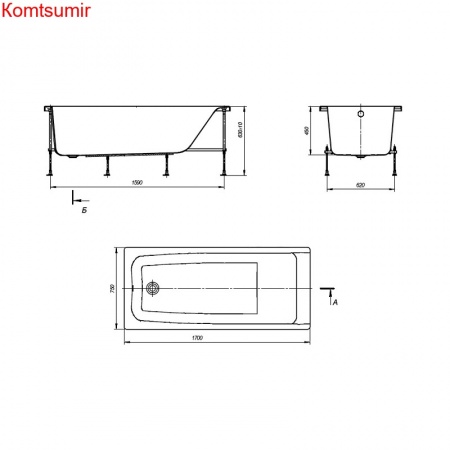 Ванна акриловая Roca ELBA 150х75, прямоугольная Ванна акриловая Roca ELBA 150х75, прямоугольная