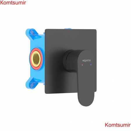 Смеситель для душа (внешняя и скрытая часть) AQUATEK, матовый черный AQ1266MB ОБЕРОН