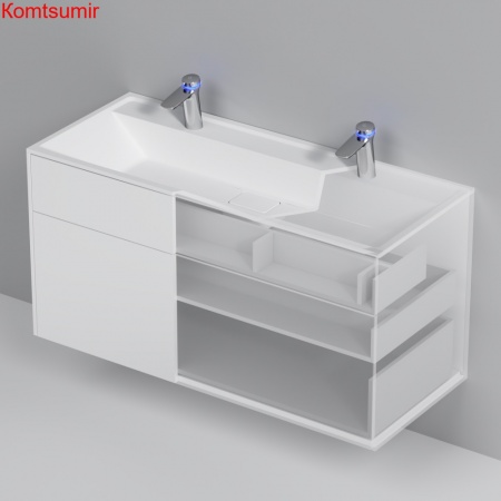 M50AFHX1203WM Inspire V2.0, База под раковину, подвесная, 120 см, 3 ящика, push-to-open, белый матов