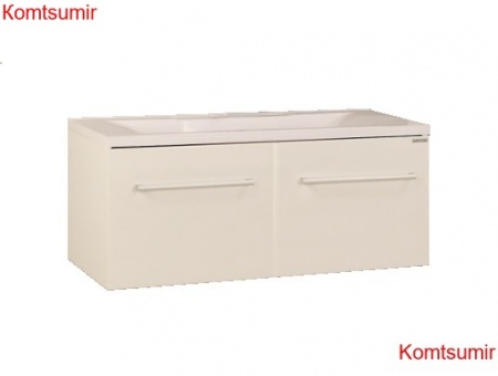 Тумба под раковину AQUATON Мадрид 100 М подвесная, 2 ящика, белая (1A128001MA010)