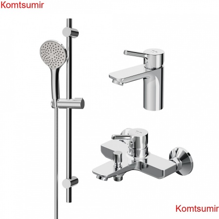 AM.PM F40985B00 X-Joy S, набор 3в1: см-ль д/умывальника, см-ль д/ванны/душа, душевой комплект, шт.