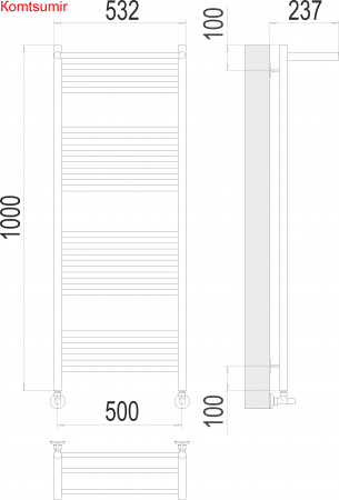 Аврора с/п П20 500х1000 Полотенцесушитель  TERMINUS