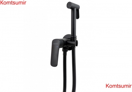 Комплект для гигиенического душа встроенный AQUATEK (cмеситель + гигиеническая лейка + шланг), матовый черный AQ1019MB ВЕГА