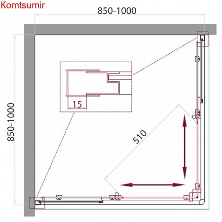 Душевой уголок BelBagno UNIQUE-A-2-85/100-C-Cr