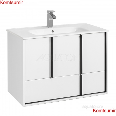 Тумба под раковину AQUATON Ривьера 80 подвесная, белая (1A239001RVX20)