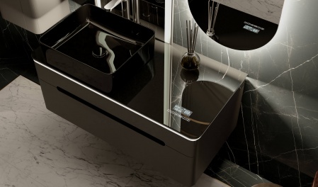 Тумба Shine 100 с Медиа Модулем подвесная антрацит