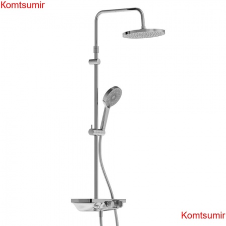 Damixa 947760000 Apollo душевая система с ванно-душевым ТМС смесителем-полкой, хром