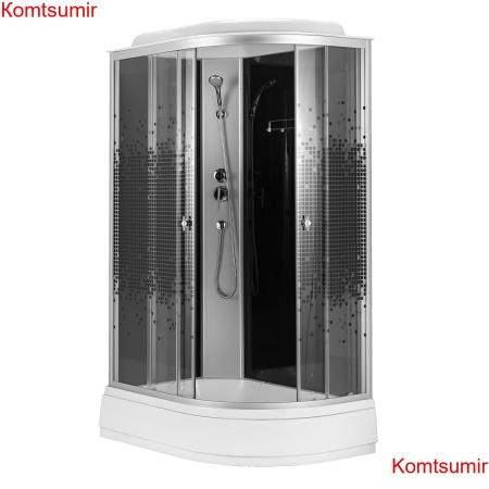 Душевая кабина Loranto 120x80x215 левая, поддон 13 см, 4 мм прозрачное стекло с рисунком "мозайка" (CS-1200-13ТМ/М L)