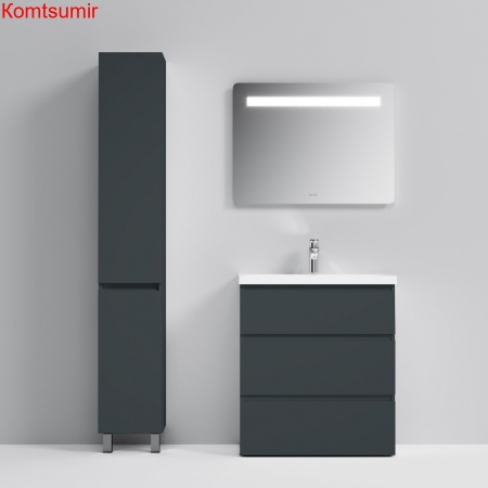 M91FSX0752GM GEM S, База под раковину, напольная, 75 см, 3 ящика, графит матовый